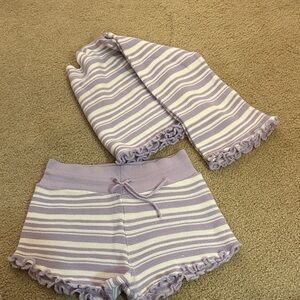 Striped Purple and White Knit Set